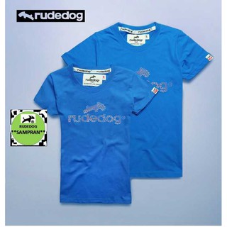 rudedog เสื้อคอกลม ชาย หญิง รุ่น logo18 สีฟ้า