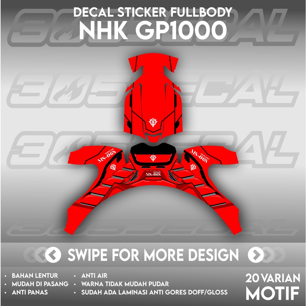 NHK GP1000 สติ๊กเกอร์รูปลอกหมวกกันน็อค gundam red Motif | หมวกกันน็อค DECAL | หมวกกันน็อคเต็มตัว DEC