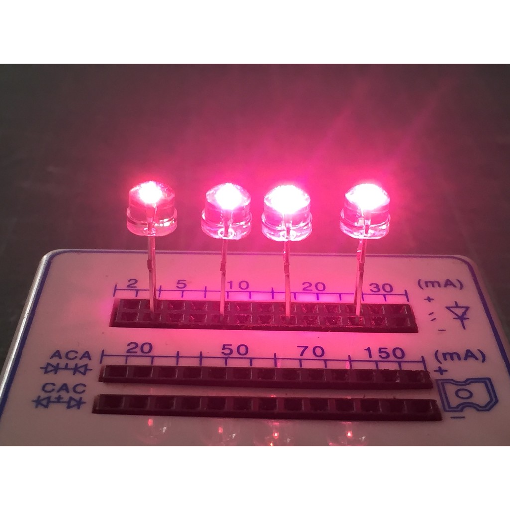 พร้อมส่ง !!! LED super bright สีชมพู 4.8 mm สำหรับทำป้ายไฟ 10 50 100 500 1000 หลอด xไม่ต้องพรีออเด้อ