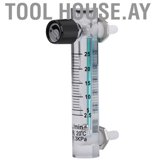 Tool House.ay LZQ-5 Flowmeter 2.5-25LPM Flow Meter with Control Valve for Oxygen/Air/Gas