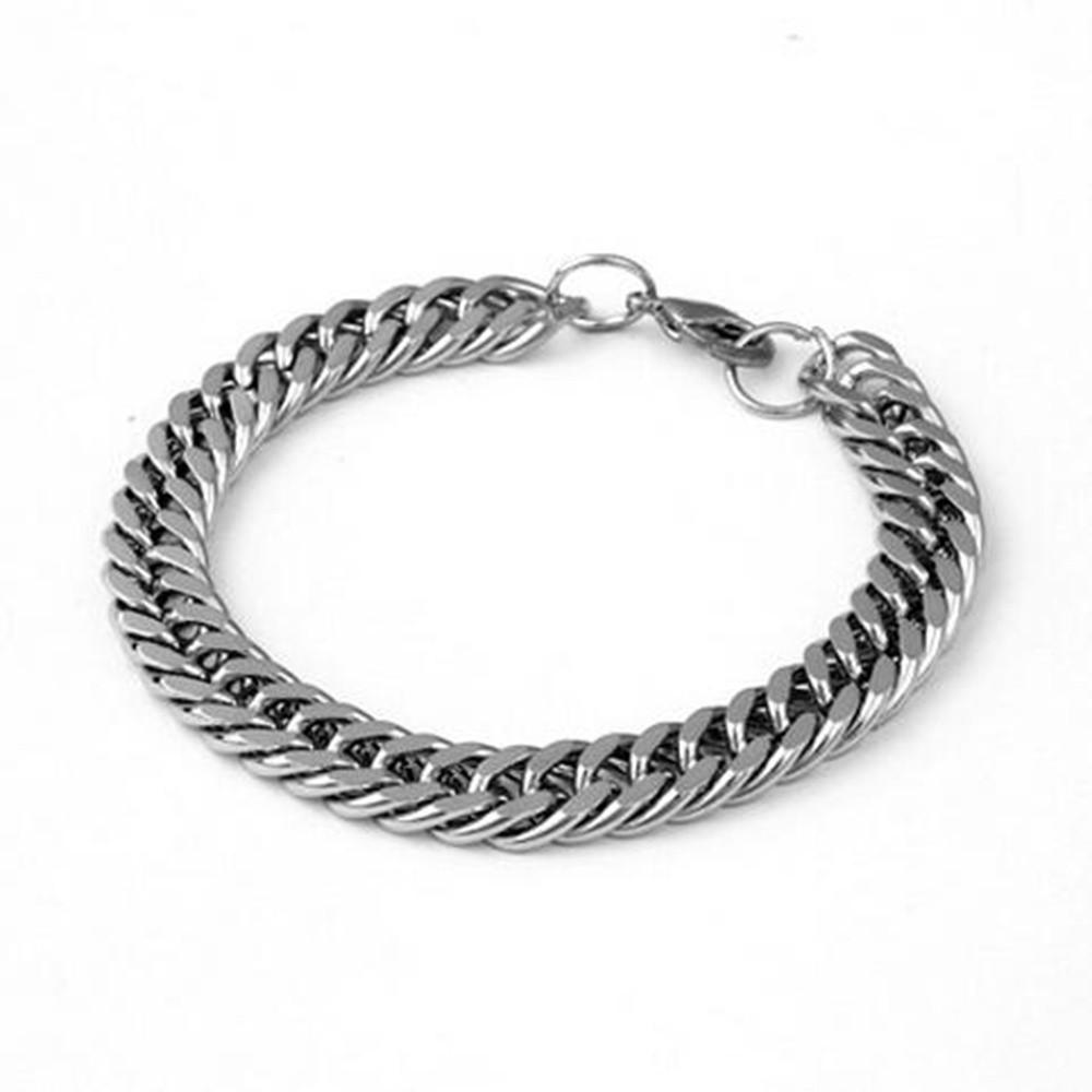 Mens Stainless Steel Chain Link Bracelet Wristband Bangle Jewelry Punk