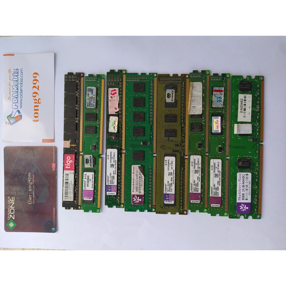 แรมมือสอง PC DDR2/DD3 คละยี่ห้อ 2G 180 บาท