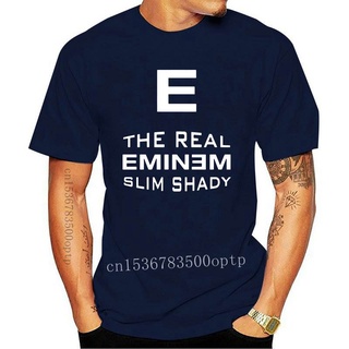 [S-5XL]เสื้อยืดลําลอง ผ้าฝ้าย แขนสั้น พิมพ์ลาย Eminem The Real Eminem Slim Shady สไตล์ฮิปฮอป สําหรับผู้ชาย