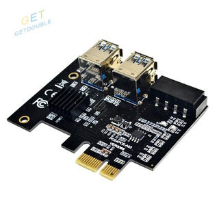 Getdouble Pcie To Pcie อะแดปเตอร์ 1x To 16x 1 To 4 Usb 3.0 การ์ดมิ่งนิ่ง Molex 4 ขา