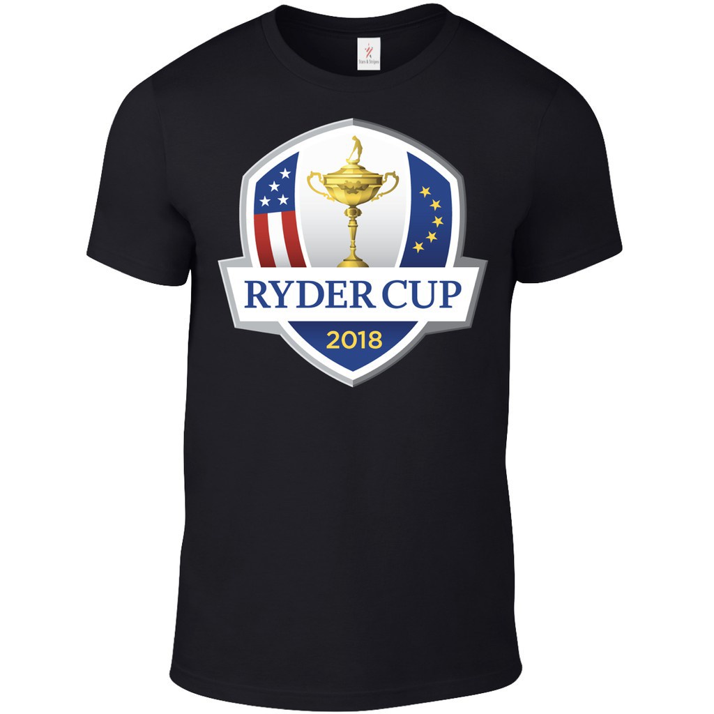 เสื้อยืด Ryder Cup แฟชั่นฮิปฮอปสำหรับผู้ชาย ขนาดพิเศษ สีดำ