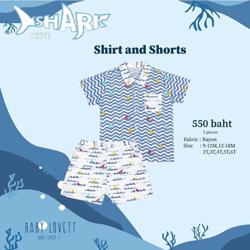 Babylovett Shark wave Collection Shirt 3T