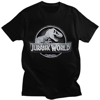 เสื้อยืดผ้าฝ้ายพรีเมี่ยม ขายดี เสื้อยืดแขนสั้น ผ้าฝ้าย พิมพ์ลายไดโนเสาร์ Jurassic Park สไตล์ฮิปฮอป สําหรับผู้ชาย และผู้ห