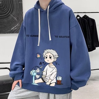 M-5XL Summer Korean Style Fashion Versatile Anime Boy Sweatshirt Long Sleeve Hooded Sweater Top Oversize Baju Sejuk Lelaki