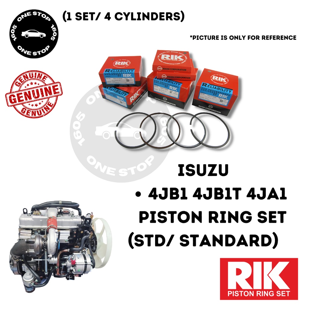 ISUZU 4JB1 4JB1T 4JA1 JAPAN PISTON RING STD STANDARD SET (1490)