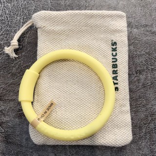 Starbucks Yellow Resealable Straw Bracelet With Pouch