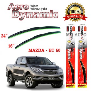 ใบปัดน้ำฝนทรง Aero Dynamic (Diamond eye) ขนาด 16" 24" นิ้ว สำหรับ MAZDA BT50 จำนวน 1 คู่