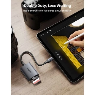 UGREEN หางหนู Type C ตัวแปลง SD/TF การ์ดรีดเดอร์ อ่านการ์ดกล้อง ต่อเข้าโทรศัพท์ได้ USB3.0 Adapter รุ่น CM401