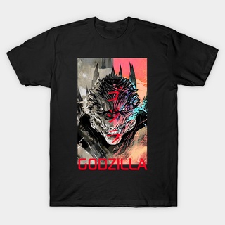 T-shirt  Godzilla เสื้อยืดผ้าฝ้ายแขนสั้นสไตล์เกาหลีแฟชั่นผู้ชายS-5XL