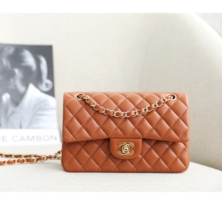 พรี Chanel Classic Flap 23cm กระเป๋าสะพาย กระเป๋าสะพายข้าง กระเป๋าแฟชั่นหนังแท้ กระเป๋าโซ่