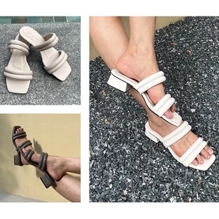 GRACE 2ปล้อง(พรี่เมี่ยม) รองเท้าส้นสูง1.25 นิ้ว ติดกันลื่น เสริมสป้อง ไซส์36-43