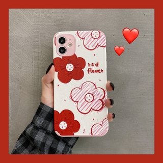 เคสโทรศัพท์มือถือลายดอกไม้สีแดงสําหรับ OPPO A16 A94 A31 A91 A5 A9 2020 F11 F9 A3S A12e A74 A95 A54 A15 A15S A53 A33 A52 A92 Reno 3 5 6 5F 6Z 4G 5G