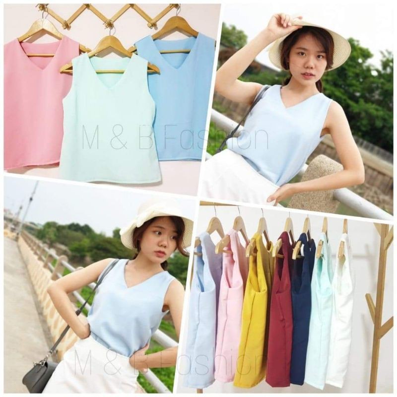 เสื้อฮานาโกะคอวีแขนกุด139฿ ❌XS-4XL❌