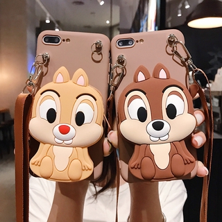 New Cartoon squirrel Zipper Wallet Phone Case เคส redmi note 10 9 9s 9 pro max 8 8t 7 note 5 6 4 4X K20 K30 PRO cover