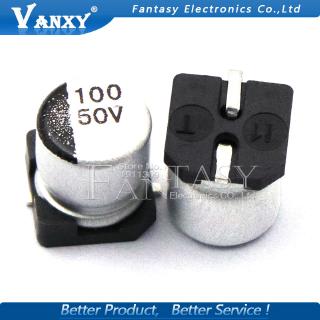 10PCS Electrolytic capacitor 50V100UF 8*10mm SMD aluminum electrolytic capacitor 100uf 50v