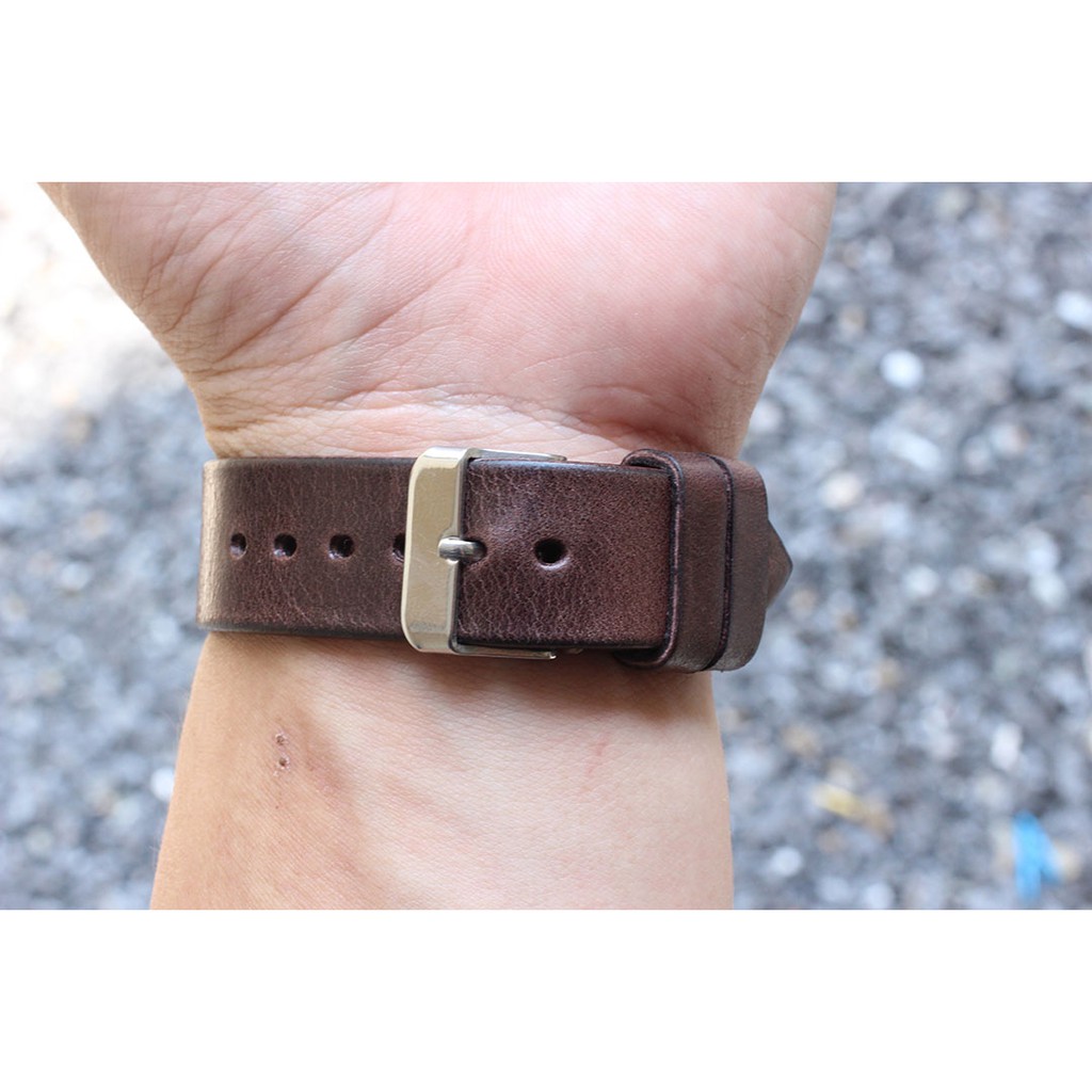 สายนาฬิกา สายหนังวัวแท้ รุ่น Italiand Handmade Dark Brown