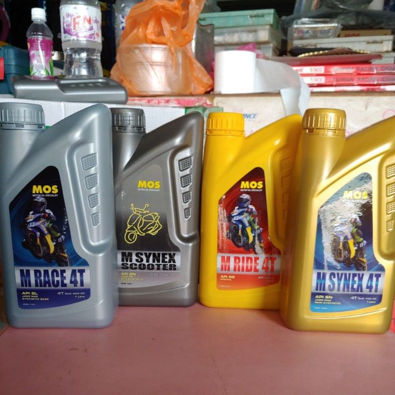 น้ํามันสกู๊ตเตอร์ MOS 4T 2T คุณภาพสูง 10w-40 20w-50 15w-40 Race Ride Synex