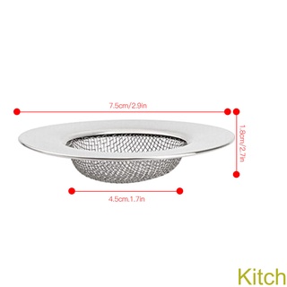 [Kitch]Household Drain Filter Stainless Steel Sink Strainer Sewer Bathtub Floor Drain Silver