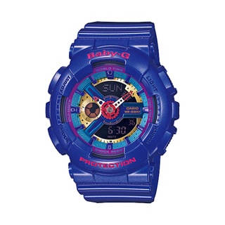 { ของแท้ } CASIO BABY-G นาฬิกาข้อมือผู้หญิง สีน้ำเงิน สายเรซิ่น รุ่น BA-112-2ADR