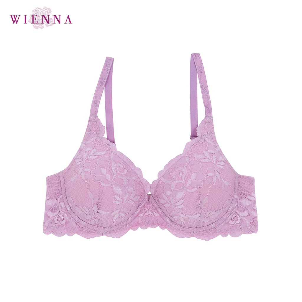 WIENNA  DB97371 ชุดชั้นในเวียนนา เสื้อชั้นในลูกไม้ สีชมพู สีฟ้าอมม่วง สีเนื้อ สีชมพูอมส้ม Lily Rose