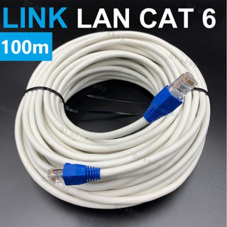 สายแลน LAN Cat6 LINK แบ่งตัขนาด 100m พร้อมเข้าหัว