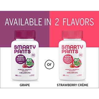 SmartyPants Kids Probiotic Complete 4 Billion CFU 60 Gummies พรีไบโอติคและโพรไบโอติค สำหรับเด็ก 60 กัมมี่