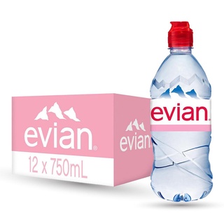 🌟พร้อมส่ง🌟น้ำแร่ Evian ขนาด 750 ml (Sports Cap) มี 12 ขวด