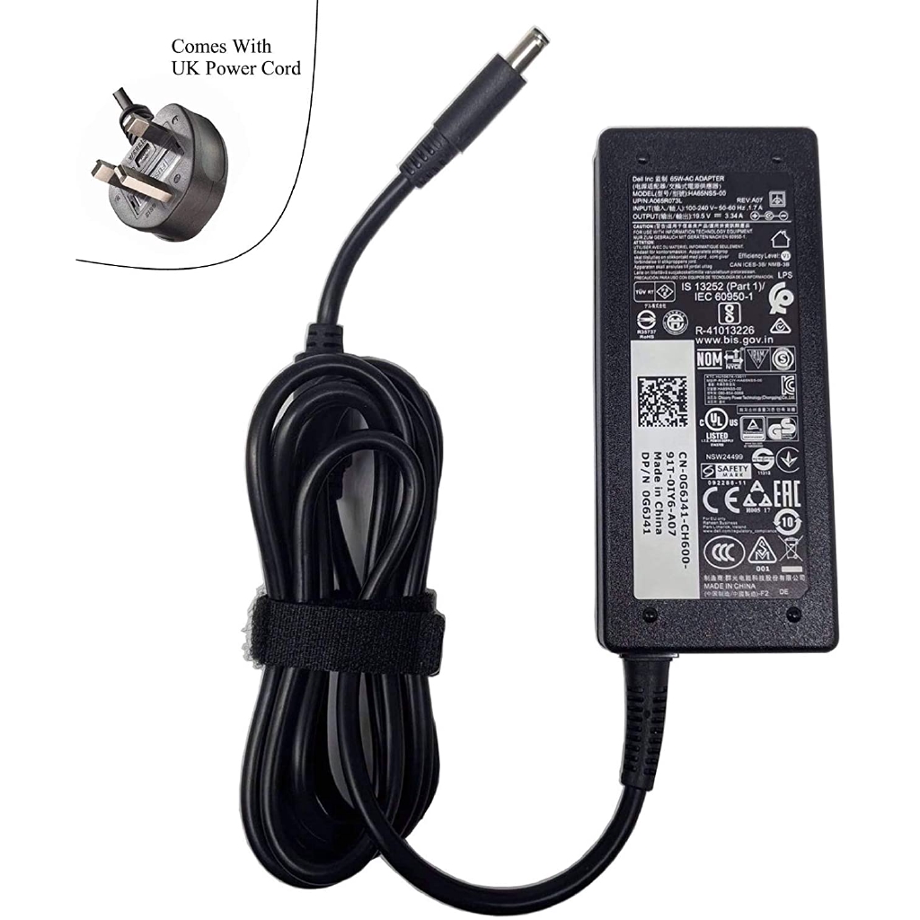 Dell 19.5V 3.34A 65W Slim Black Power Adapter 4.5 มม.x 3.0 มม.ขนาดพิน Charger ใช้งานร่วมกับตัวเลขส่ว