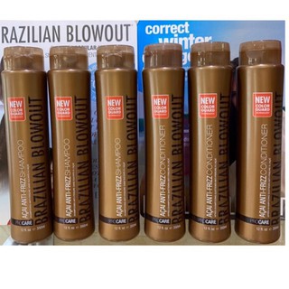 Brazilian Blowout Anti frizz ( บราซิเลี่ยน โบล์วเอ้าท์ )สำหรับผมตรงไม่ชี้ฟู แชมพู&amp;ครีมนวด