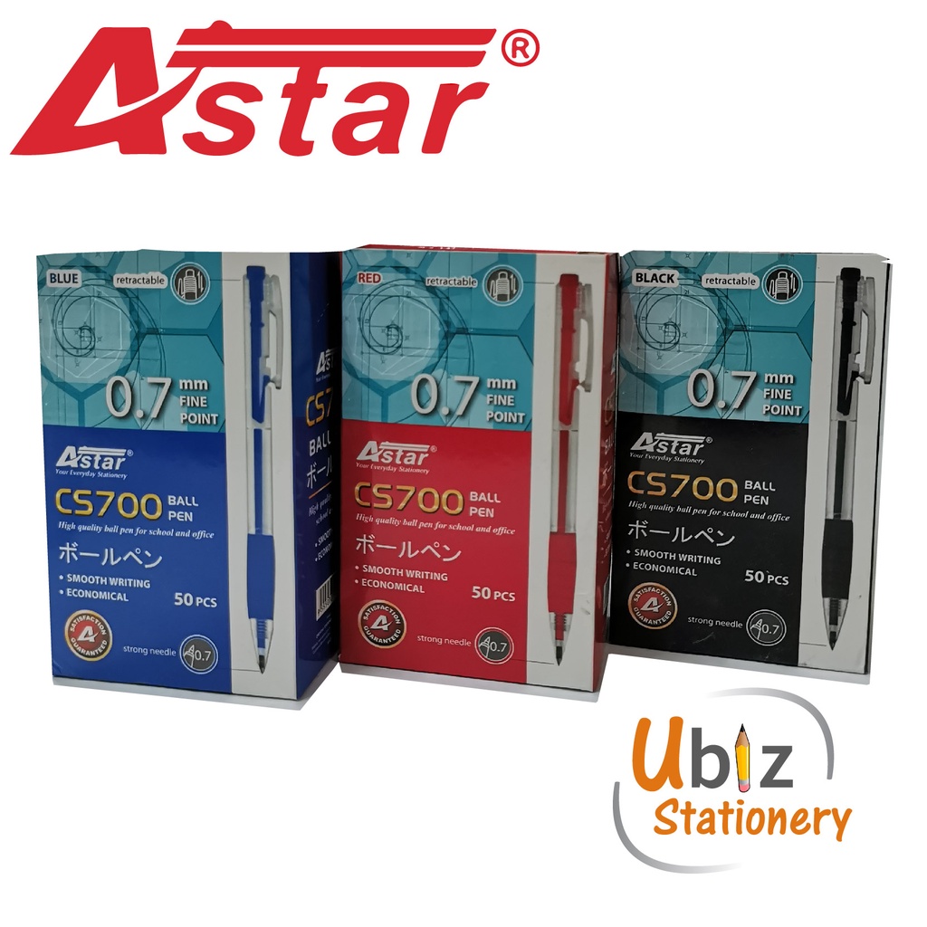 ASTAR CS700 BALL PEN 0.7MM (1 ชิ้น) (สีดํา/น้ําเงิน/แดง)