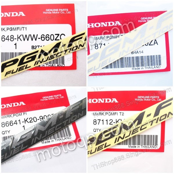 【 แท้ 】 ฮอนด้า สติกเกอร์ PGM-FI FUEl INJECTION ตรา เครื่องหมาย Wave 100 125 Nova PCX150 MSX MSX125 CRF CRF250 CB150 CBR