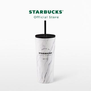 Starbucks Stainless Steel White Marble Cold Cup 16oz. ทัมเบลอร์สตาร์บัคส์สแตนเลสสตีล ลายหินอ่อนสีขาว 16 ออนซ์ A11108681 