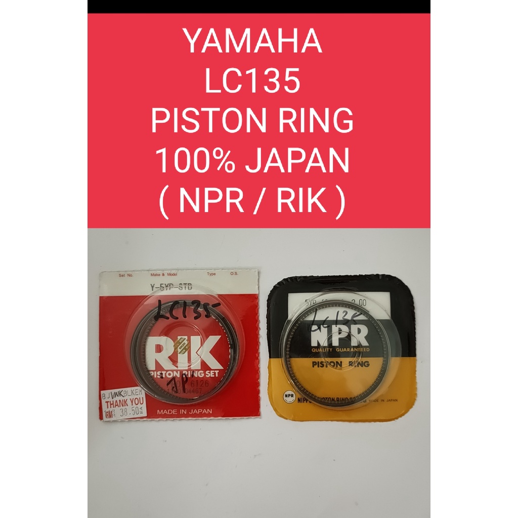 LC135 ( JAPAN NPR/RIK 100%) PISTON RING