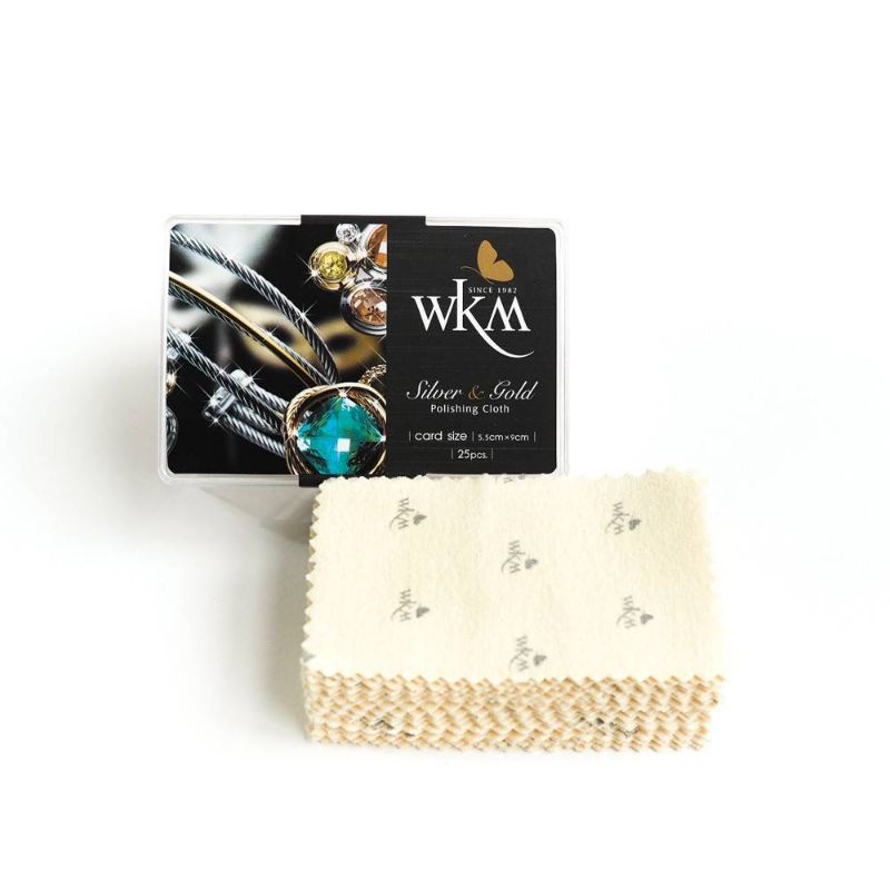 ผ้าเช็ดเครื่องเงิน ผ้าเช็ดPandora ยี่ห้อwkm ผ้าเช็ดเครื่องประดับทอง นาค(ราคา1ผืน)