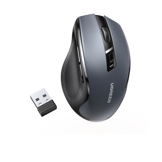 Ugreen เมาส์ไร้สาย 6 ปุ่มเสียงเงียบ Wireless Mouse 2.4G พร้อมตัวรับสัญญาณ USB 5 ระดับ DPI 4000DPI สําหรับแล็ปท็อป PC Mac Linux