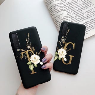 เคสโทรศัพท์ Samsung Galaxy A9 A7 2018 A70 เคสนิ่ม Tpu กันกระแทก ลายดอกไม้ ตัวอักษร