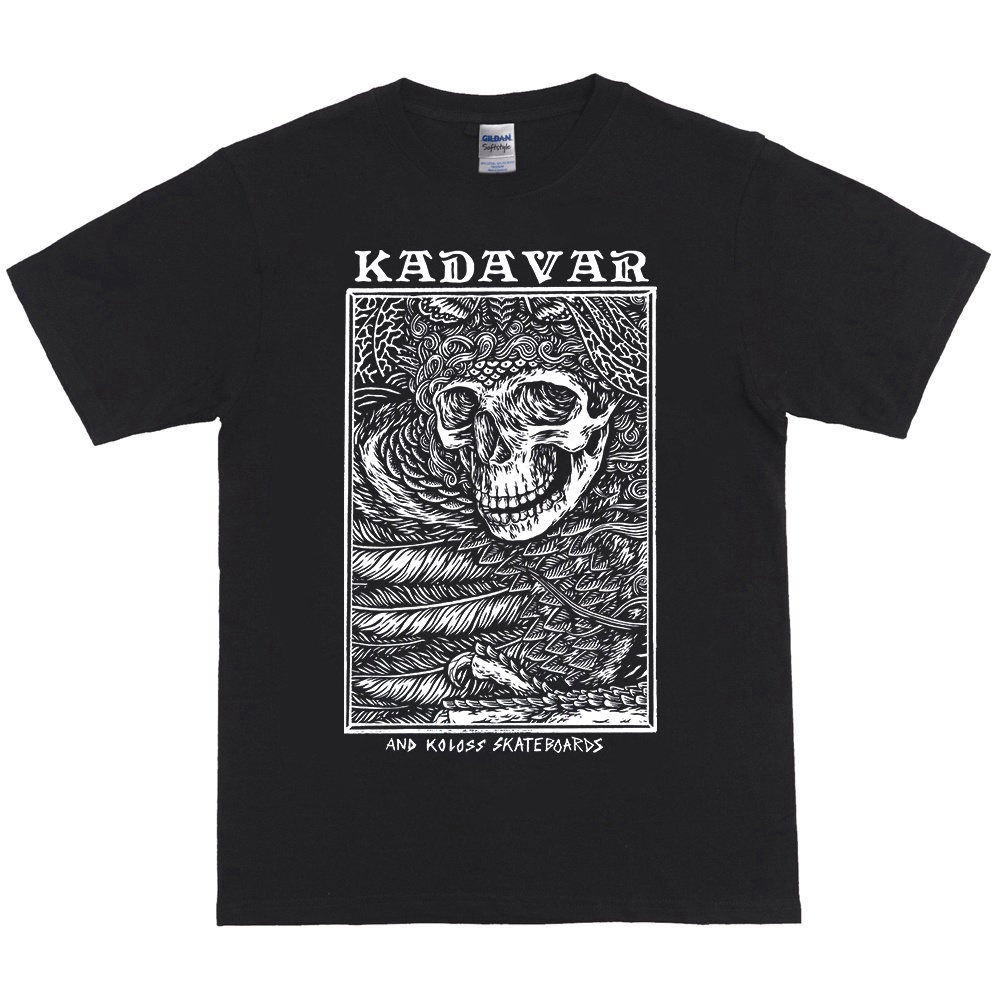 เสื้อยืดวินเทจเสื้อยืด ผ้าฝ้าย พิมพ์ลาย Kadavar and koloss Band สําหรับสเก็ตบอร์ดS-5XL