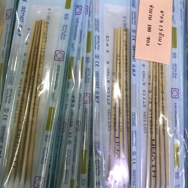 ไม้พันสำลี สเตอร์ไรด์ ห่อใหญ่ 100 ซอง Cotton Stick Sterile