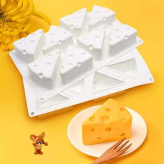 พิมพ์ซิลิโคนชีส Cheese (เนยแข็ง) 8 ช่อง แม่พิมพ์ชีส Jerry Cheese พิมพ์ซิลิโคนลายชีส Tom&amp;Jerry Cheesecake ไซด์กลาง