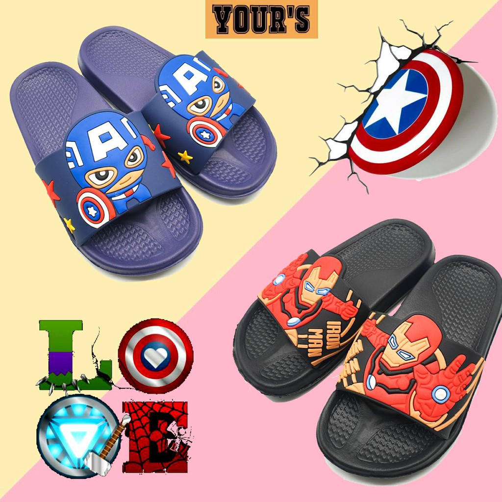 YOURS Boy Sandal Shoes l Cartoon Captain & Ironman Sliper