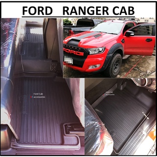 ผ้ายางปูพื้นรถยนต์ ถาดยางปูพื้นรถ พรมปูพื้นรถ FORD RANGER CAB &gt; ฟอร์ด เรนเจอร์ แคป 5 ชิ้น เกียร์AT,MT ใช้แบบเดียวกัน