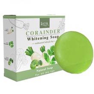 Lada Corainder Whitening Soap 80g. ลดา คอเรียนเดอร์ ไวท์เทนนิ่ง โซป สบู่ผัก สบู่ทำความสะอาดผิวหน้า