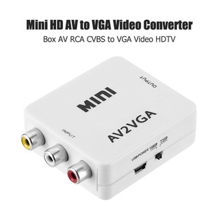 ( Myhome ) Mini Hd Av 2vga กล่องแปลงวิดีโอ Av Rca Cvbs To Vga Hdtvอะแดปเตอร์