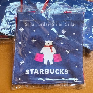 [✔️ของแท้ 100%] New!! ถุงผ้า Starbucks Christmas 2021 ลาย Gift Bag X-mas