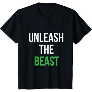 เสื้อยืด ผ้าฝ้ายแท้ พิมพ์ลาย "Unleash the Beast" คุณภาพสูงS-5XL