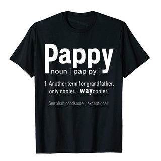 เสื้อยืดผ้าฝ้าย เสื้อยืดผ้าฝ้าย พิมพ์ลาย Pappy Humor Grandpa Fathers Day Definition สไตล์วินเทจ แฟชั่นสําหรับผู้ชาย